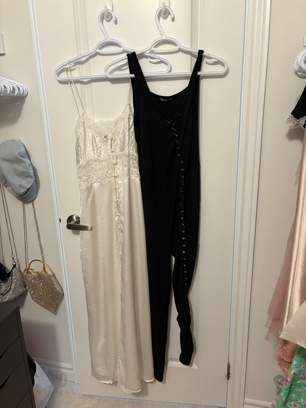 Black Lace-Up Ribbed Jumpsuit